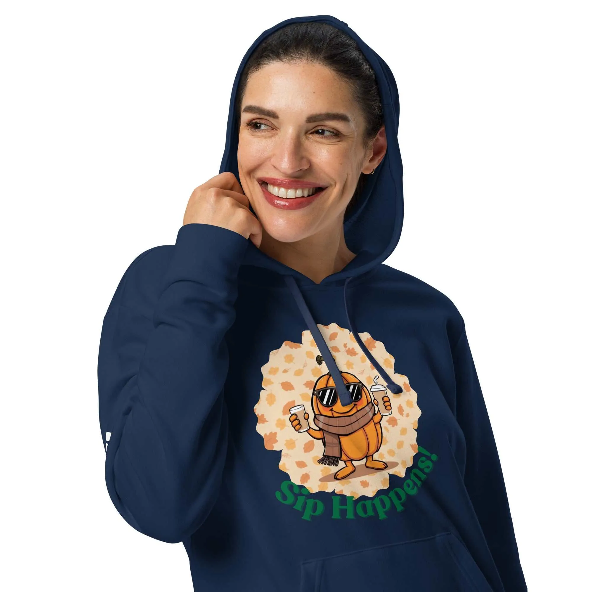 Adidas fleece Pumpkin Spice Sweatshirt: Sip Happens Cartoon Hoodie