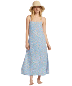 BILLABONG Women's Weekend Waves Midi Dress Summer Sky