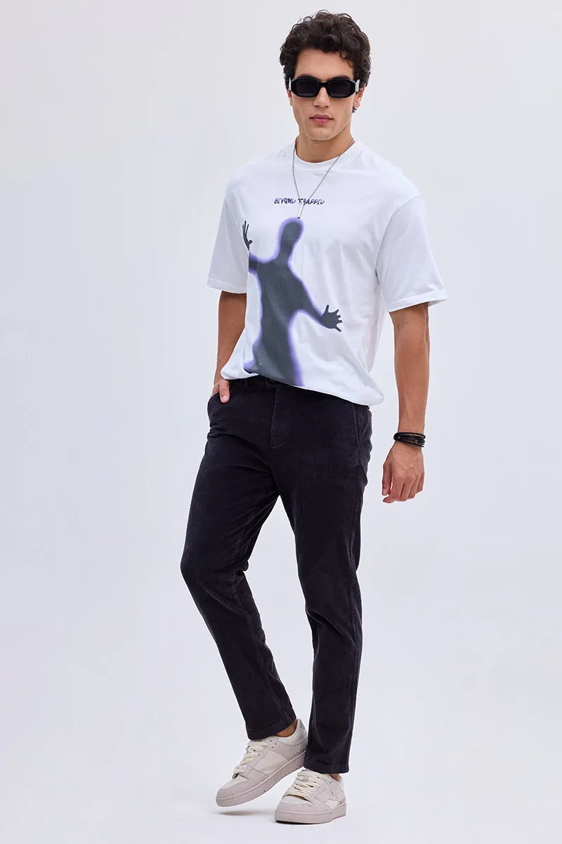 Black Corduroy Slim Fit Trousers