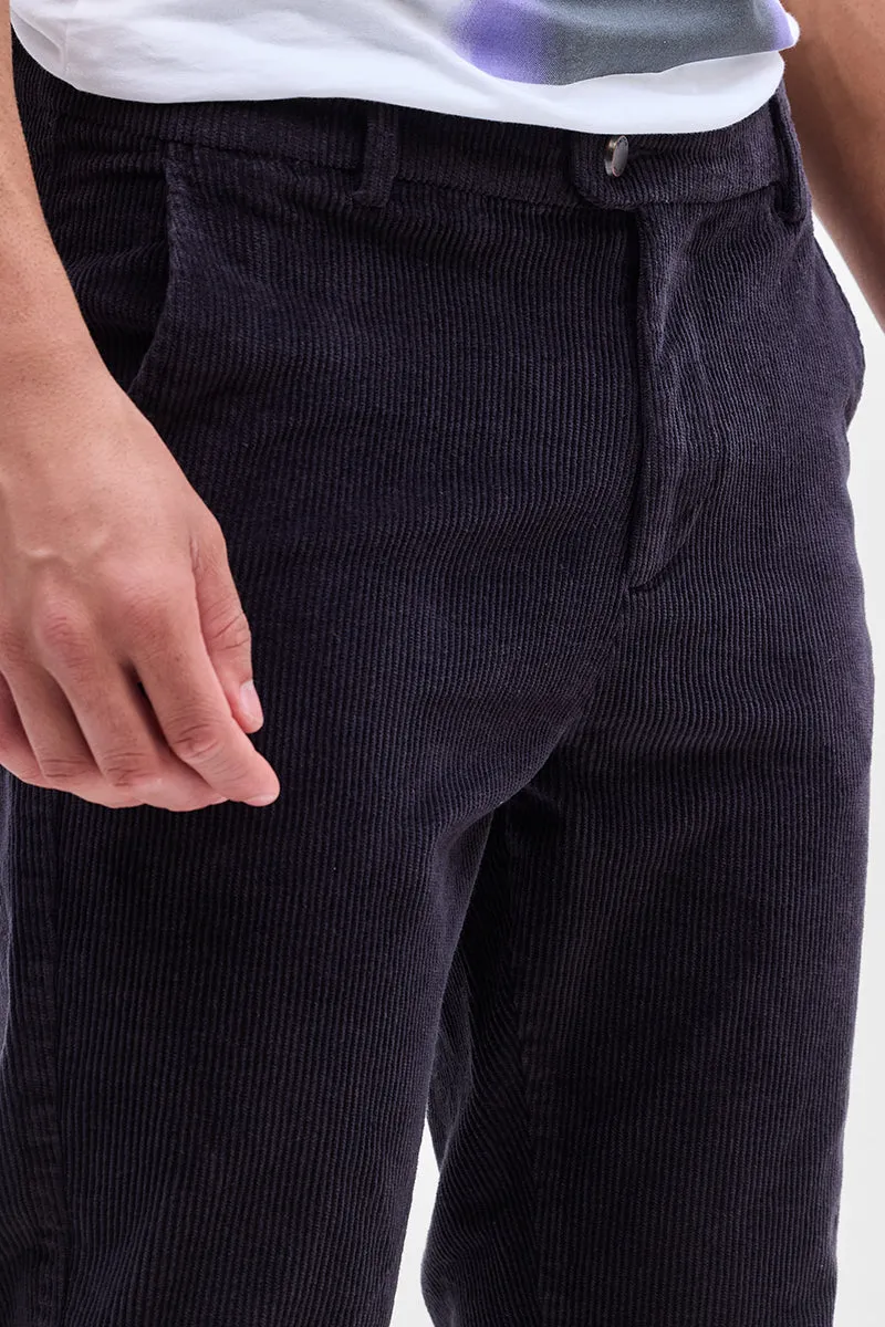 Black Corduroy Slim Fit Trousers