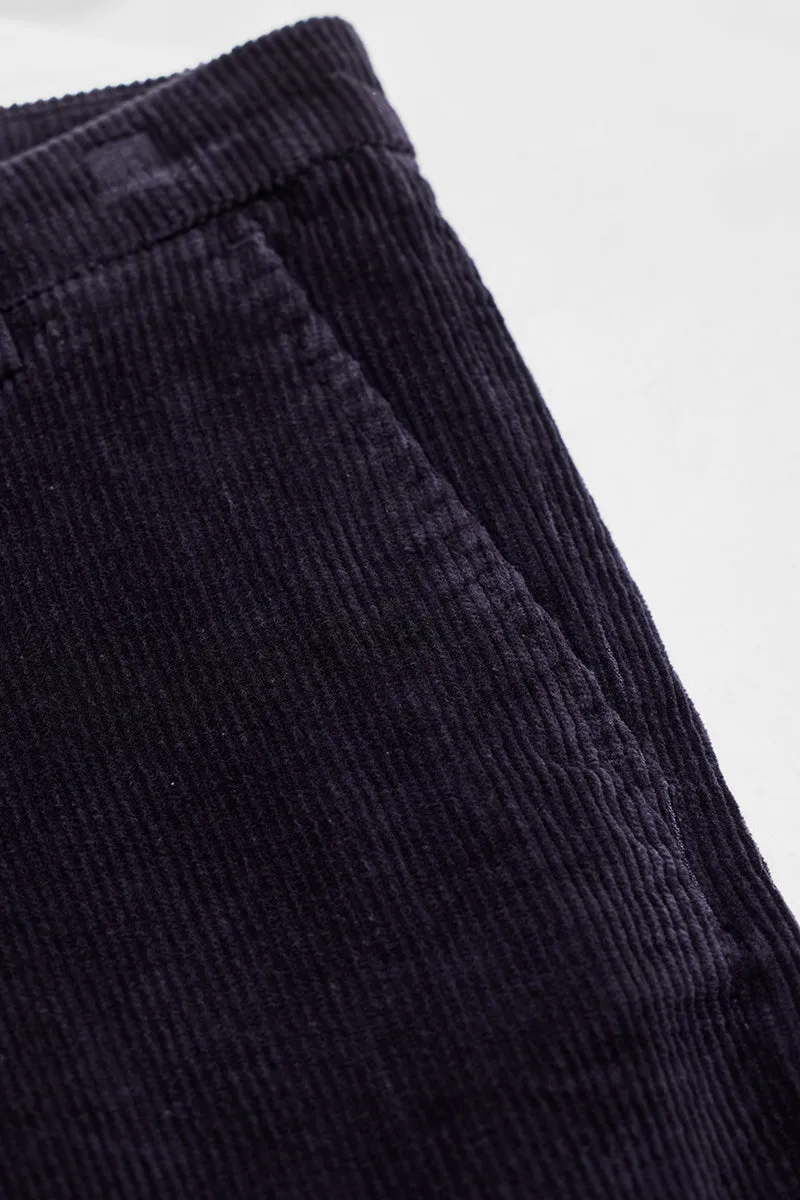 Black Corduroy Slim Fit Trousers