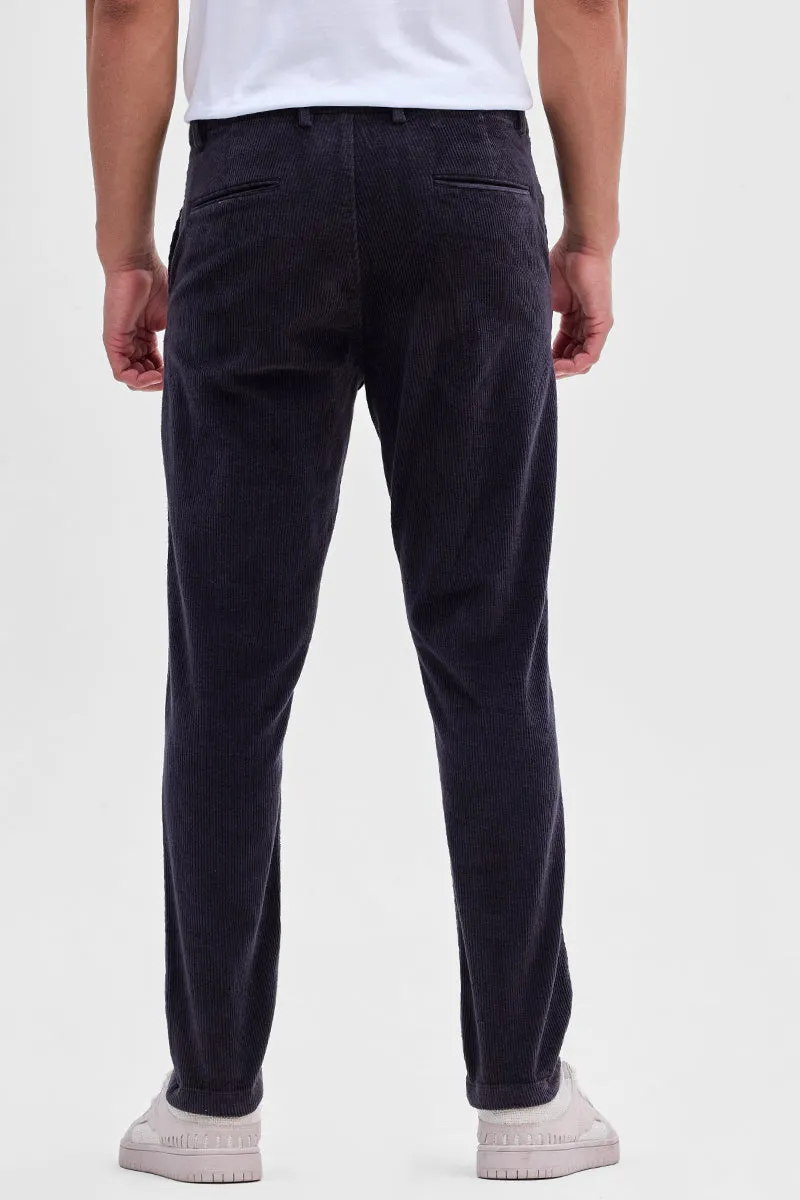 Black Corduroy Slim Fit Trousers