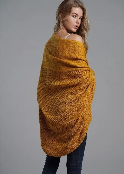 Boho Cardigan Bald Mustard color with slim cuffs