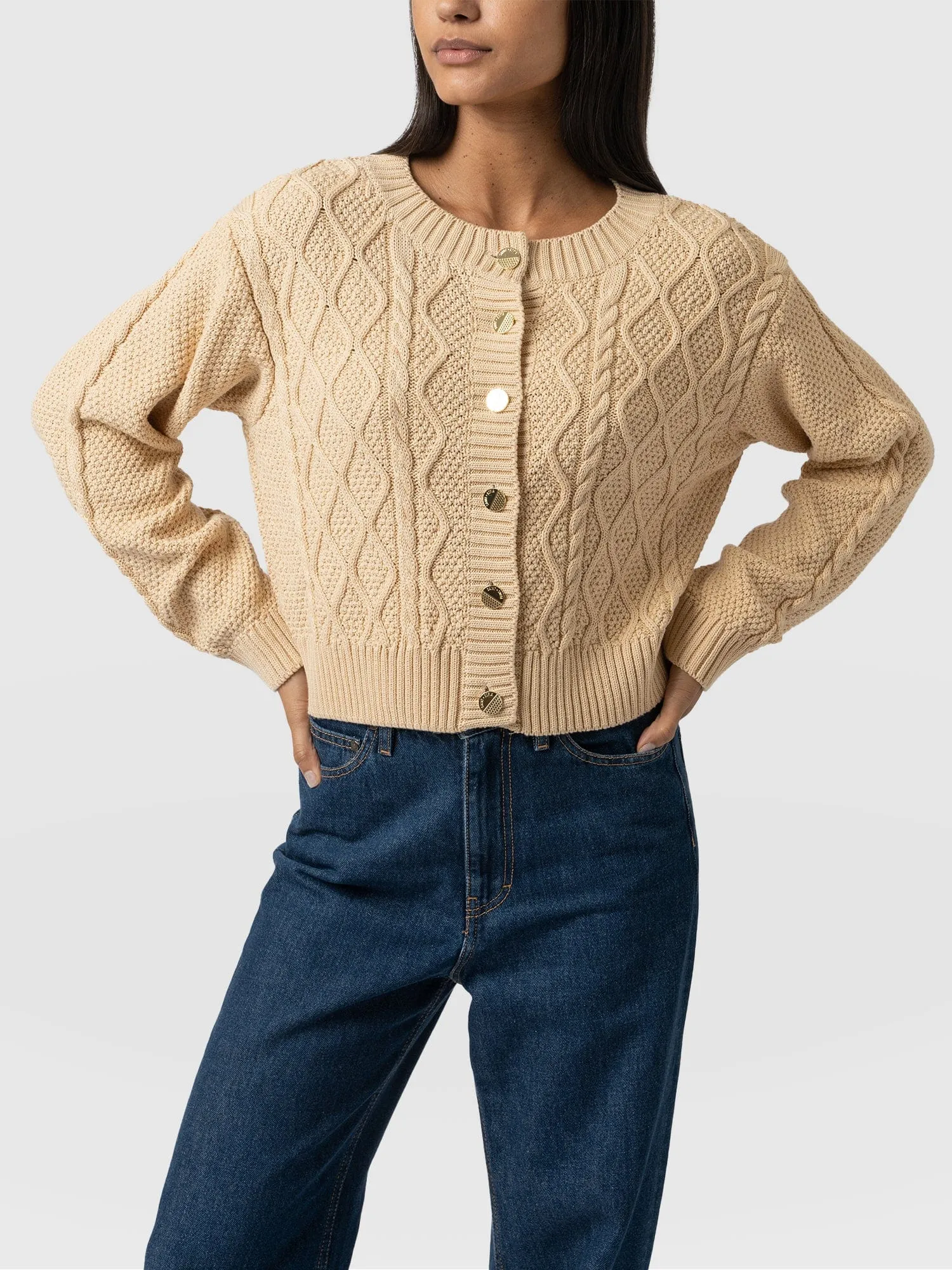 Bronte Cable Cardigan - Yellow
