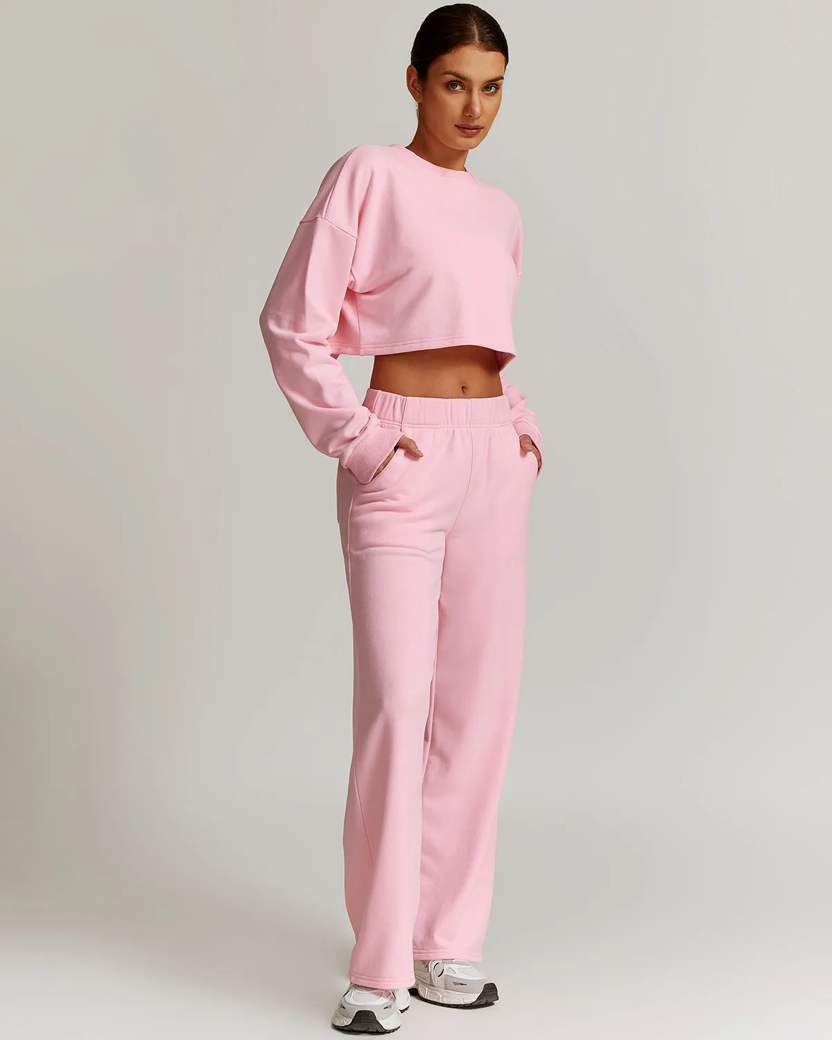 Brynn Crop Sweatshirt - Pink