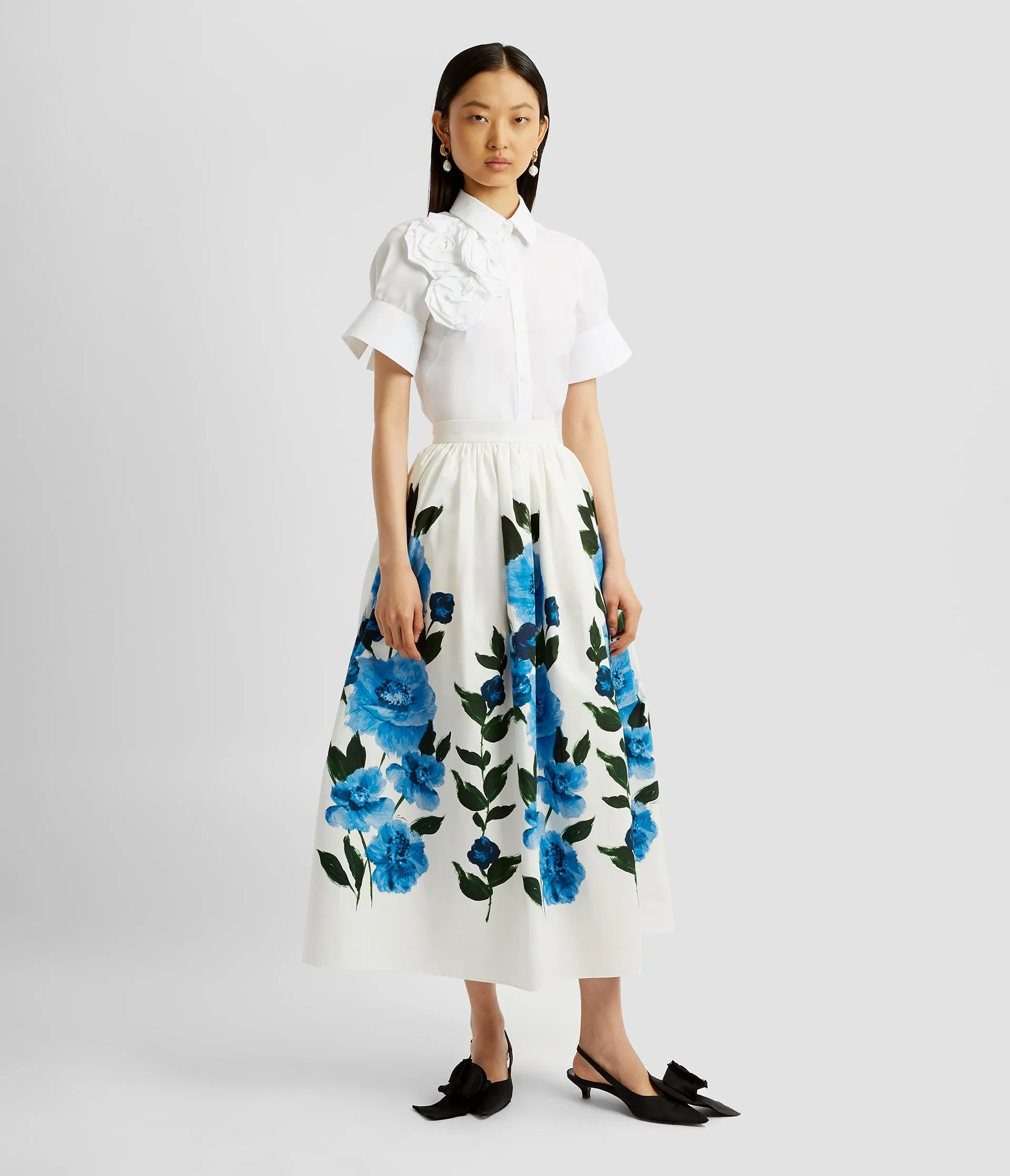 Button Down Shirt With Rosettes