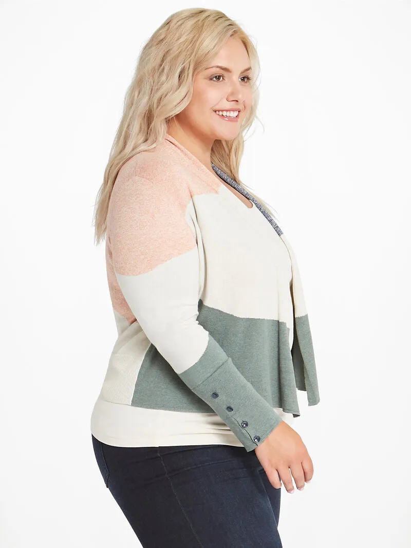 Camo Waves Cardigan in Olive Multi