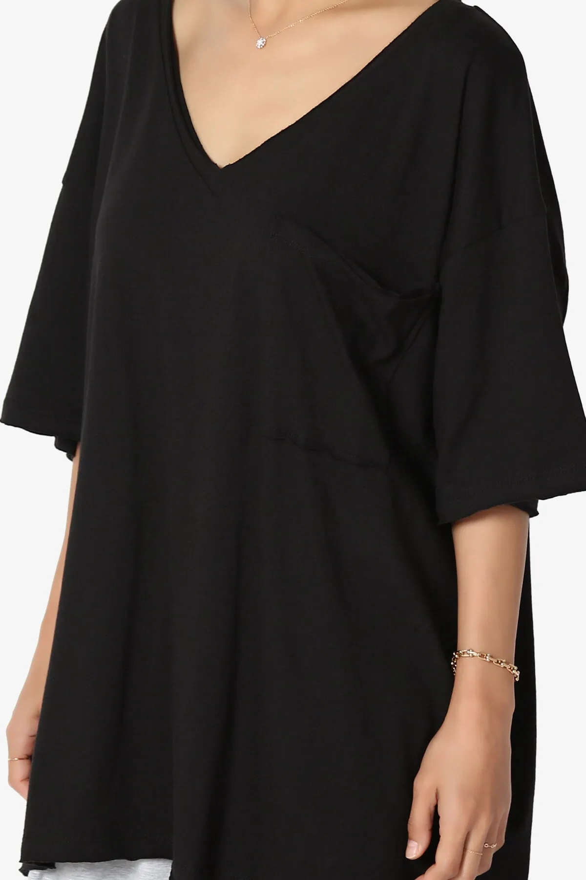 Charlie V Neck Pocket Boyfriend Tee PLUS