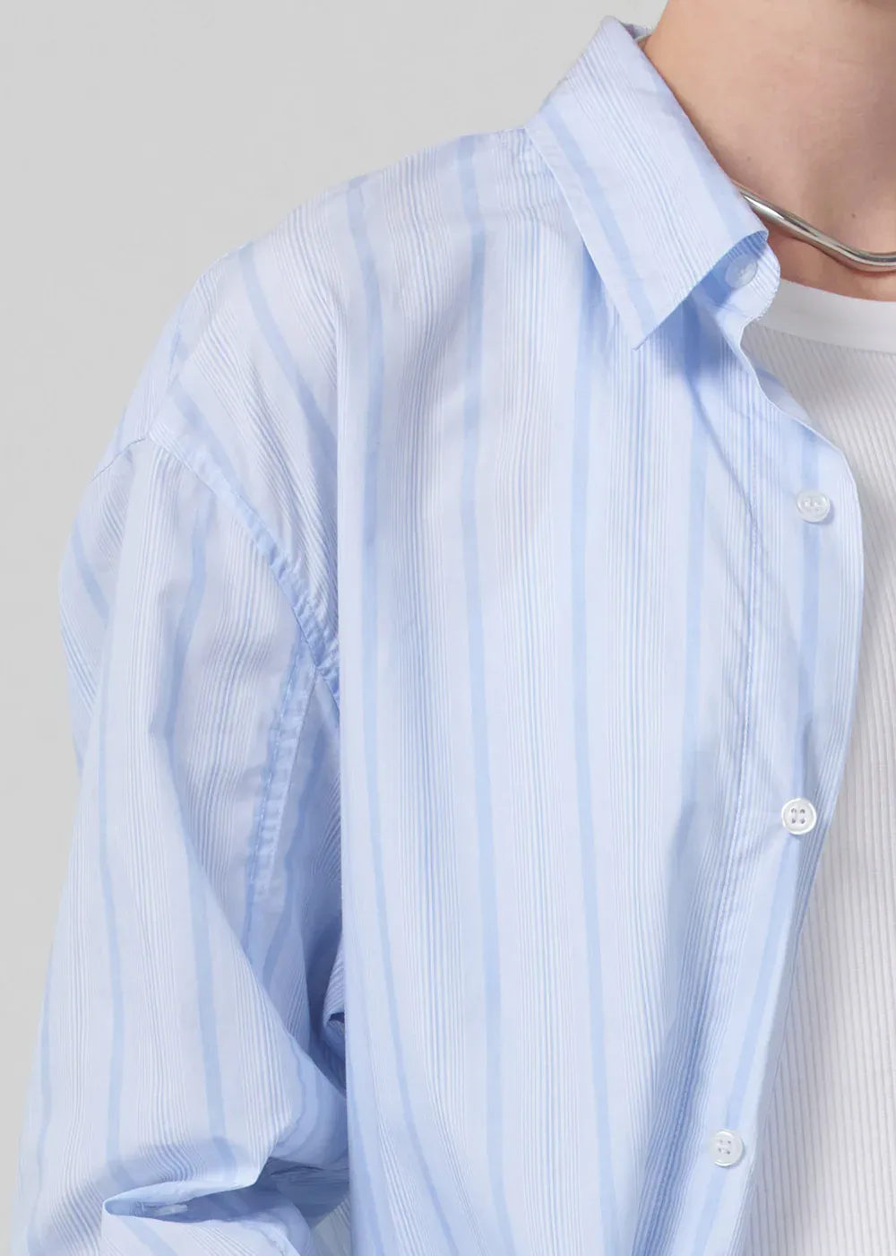 Citizens of Humanity - Kayla Shirt in Aquis Stripe