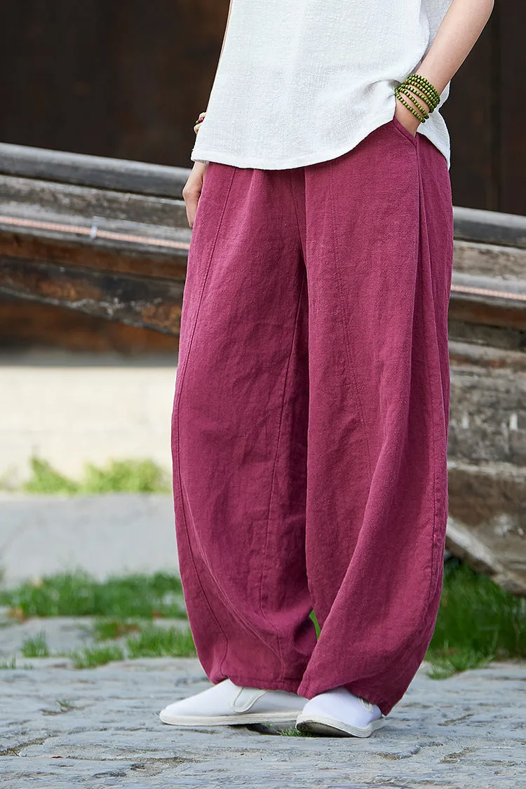 Cotton Linen Women Pants Autumn Women Trousers Casual Harem Pants