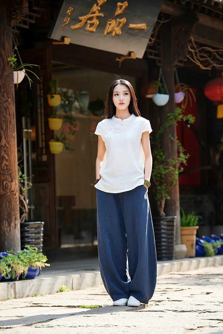 Cotton Linen Women Pants Autumn Women Trousers Casual Harem Pants