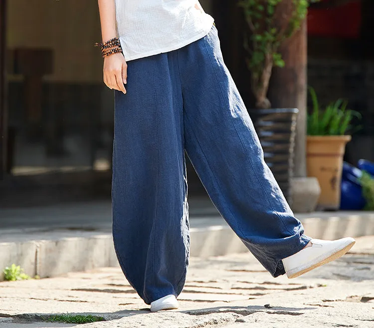 Cotton Linen Women Pants Autumn Women Trousers Casual Harem Pants