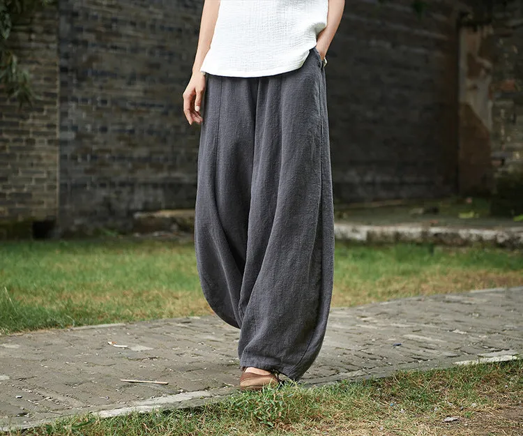 Cotton Linen Women Pants Autumn Women Trousers Casual Harem Pants
