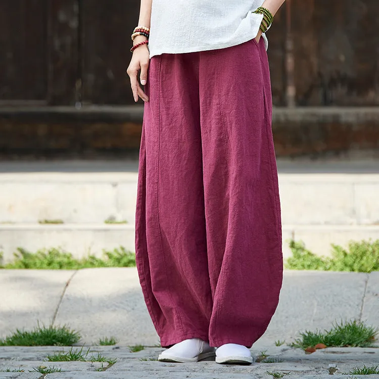 Cotton Linen Women Pants Autumn Women Trousers Casual Harem Pants