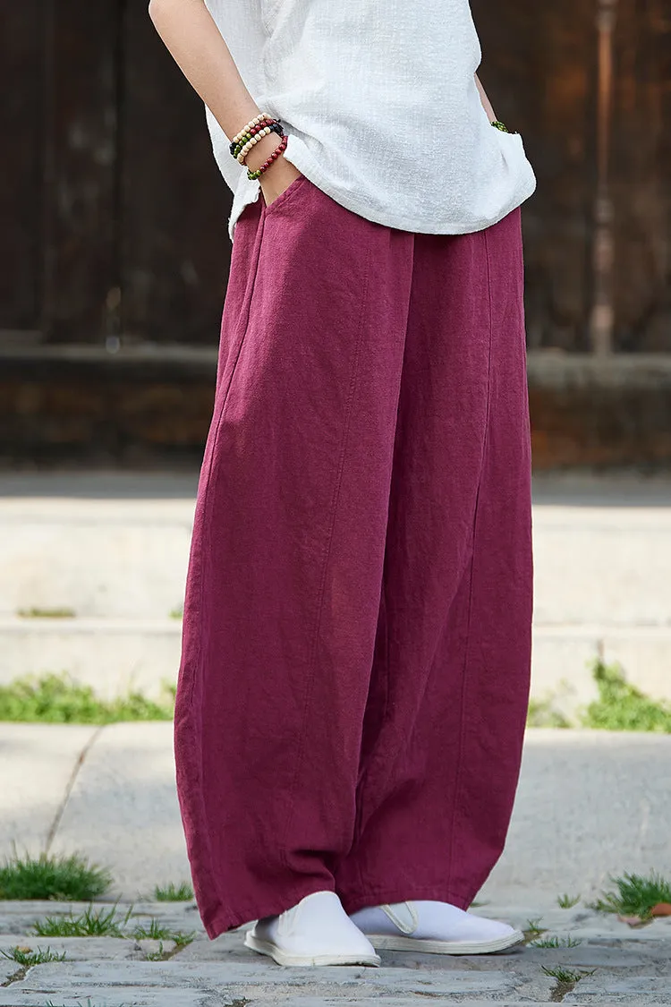Cotton Linen Women Pants Autumn Women Trousers Casual Harem Pants