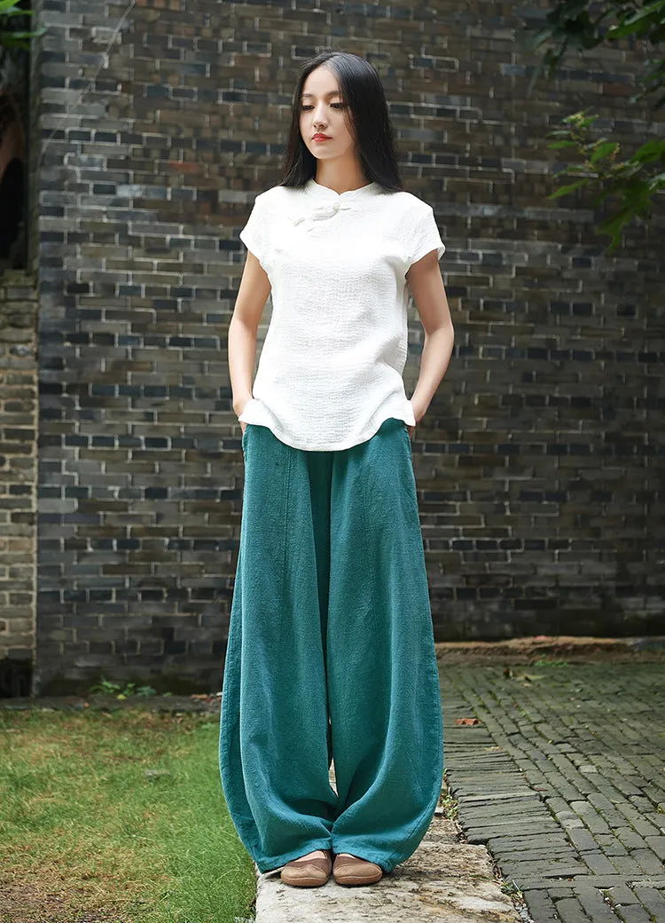 Cotton Linen Women Pants Autumn Women Trousers Casual Harem Pants