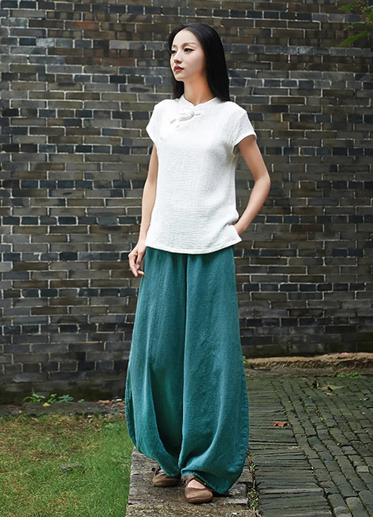 Cotton Linen Women Pants Autumn Women Trousers Casual Harem Pants