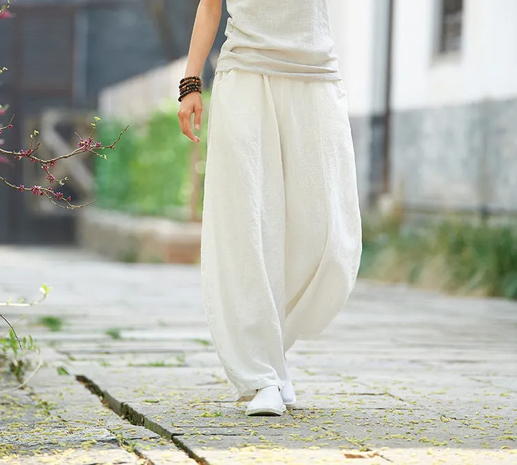 Cotton Linen Women Pants Autumn Women Trousers Casual Harem Pants
