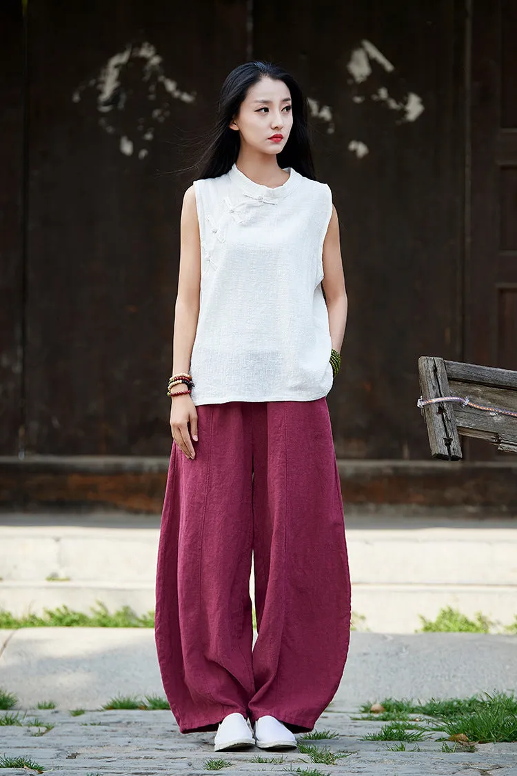 Cotton Linen Women Pants Autumn Women Trousers Casual Harem Pants