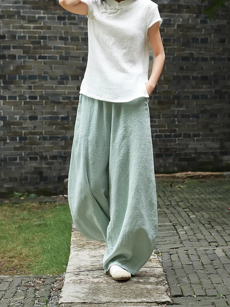 Cotton Linen Women Pants Autumn Women Trousers Casual Harem Pants