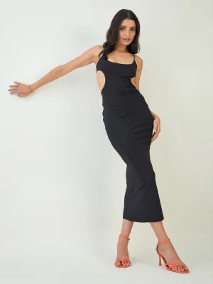 Cut Out Back Bodycon Midi Dress