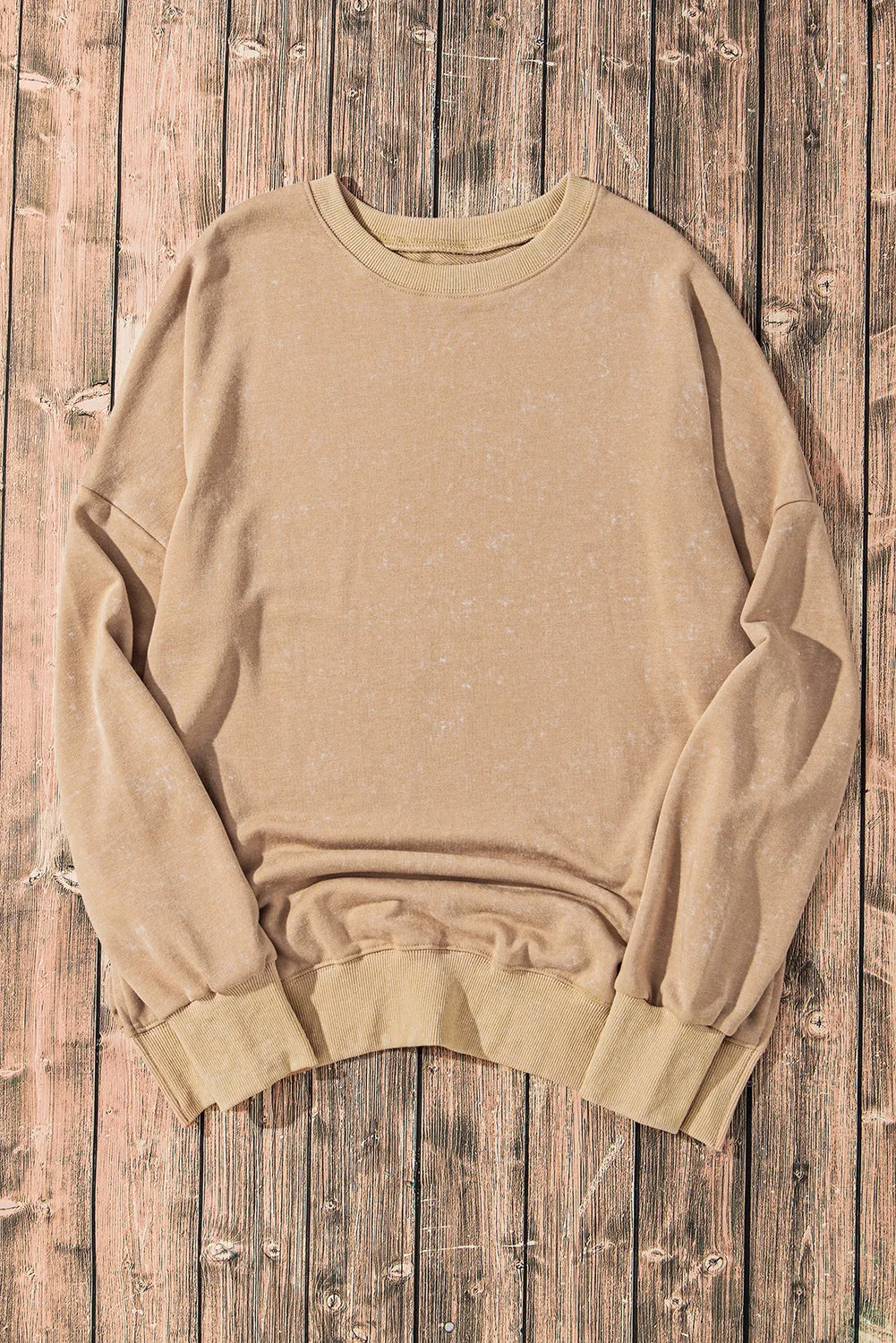 Drop Shoulder Ribbed Trim Oversized Sweatshirt