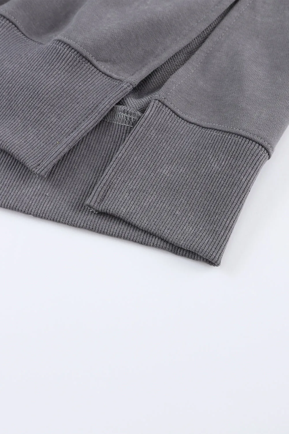 Drop Shoulder Ribbed Trim Oversized Sweatshirt