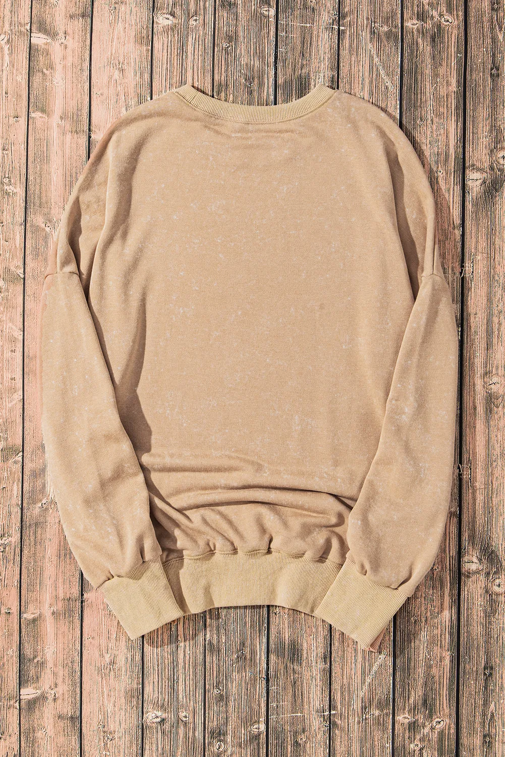 Drop Shoulder Ribbed Trim Oversized Sweatshirt