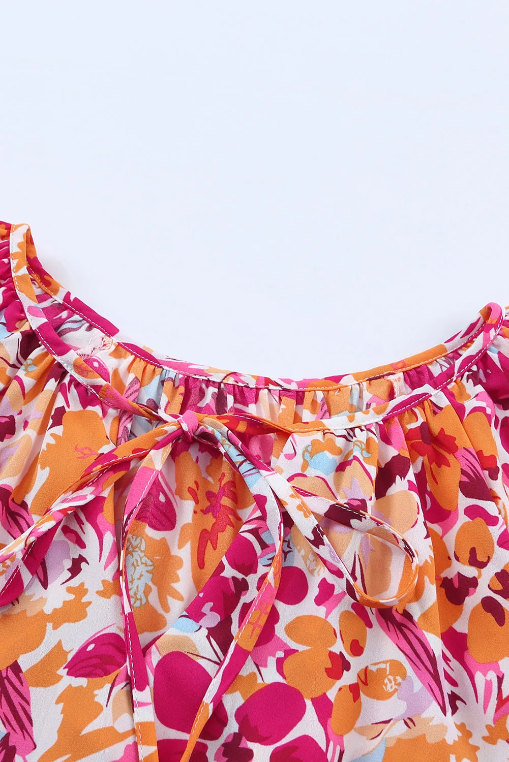 Flutter Sleeves Floral Print Top