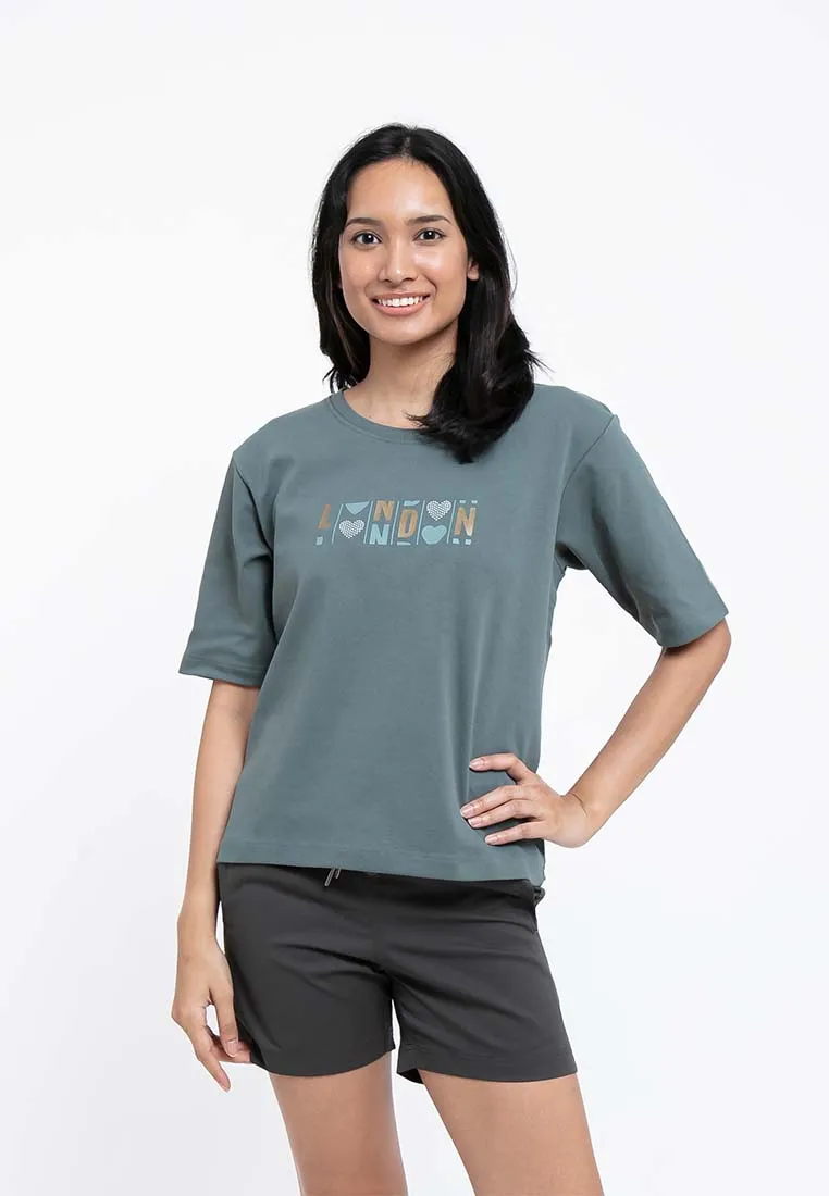 Forest Ladies Premium Cotton Loose Fit Boxy Cut Oversized Tshirt Women Print Tee | Baju T Shirt Perempuan - 822179