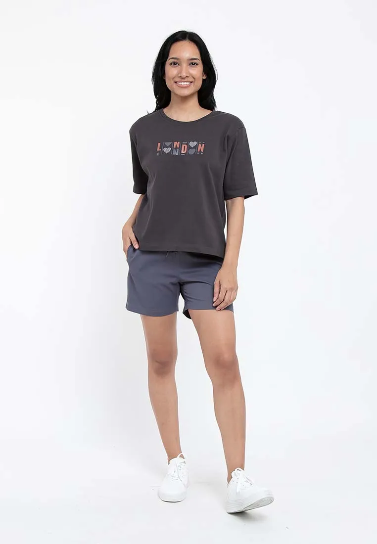 Forest Ladies Premium Cotton Loose Fit Boxy Cut Oversized Tshirt Women Print Tee | Baju T Shirt Perempuan - 822179