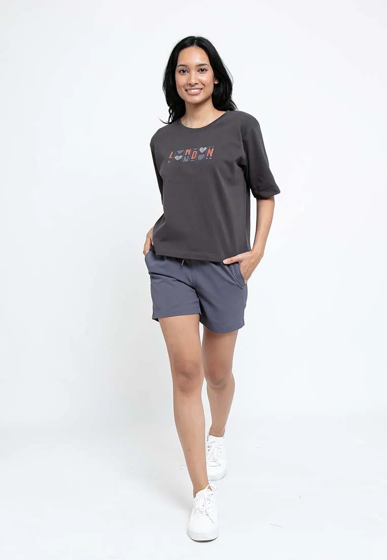 Forest Ladies Premium Cotton Loose Fit Boxy Cut Oversized Tshirt Women Print Tee | Baju T Shirt Perempuan - 822179