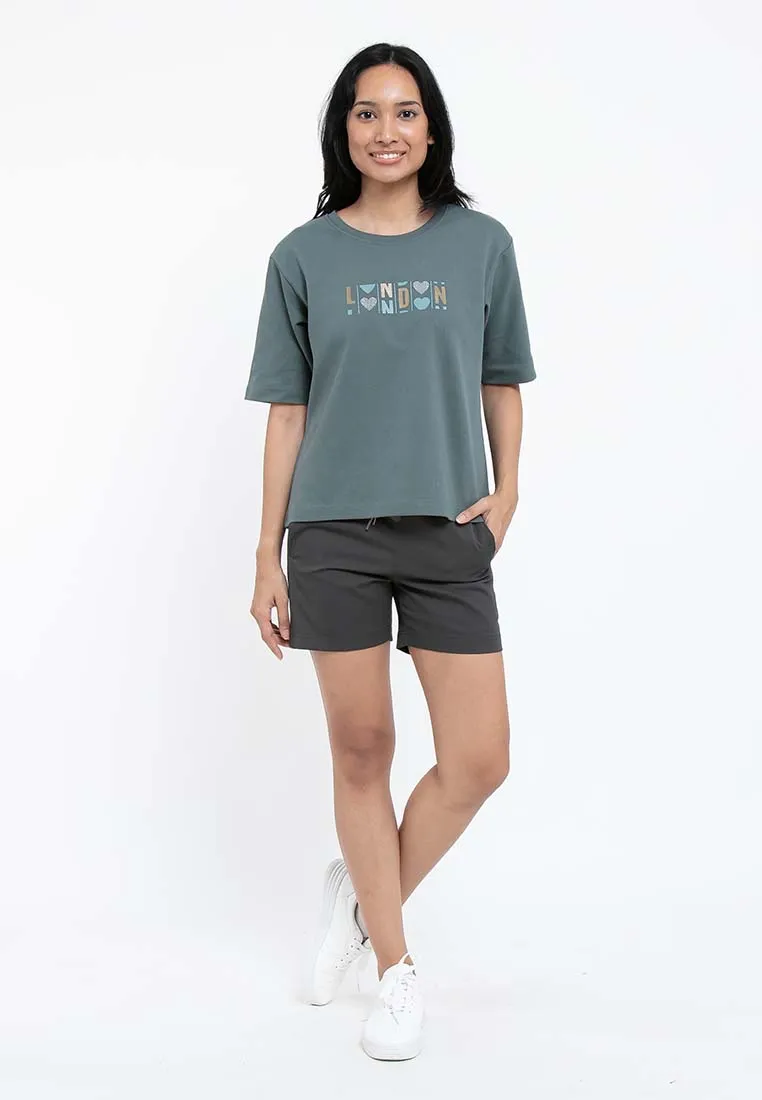 Forest Ladies Premium Cotton Loose Fit Boxy Cut Oversized Tshirt Women Print Tee | Baju T Shirt Perempuan - 822179