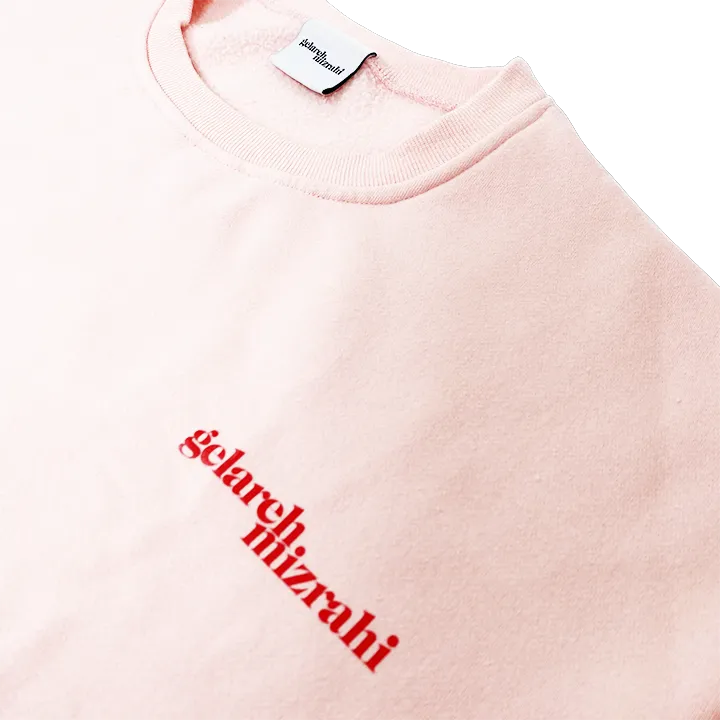 GELAREH MIZRAHI PINK LOGO CREWNECK SWEATSHIRT