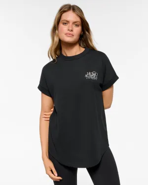HYDE CUFFED SLEEVE TEE BLACK