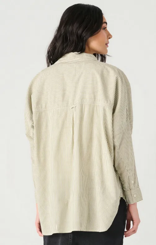 Ivory Striped Button Down Top