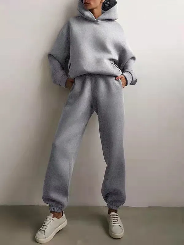 Ivyshape | Cozy Hoodie and Sweatpants Set for Women