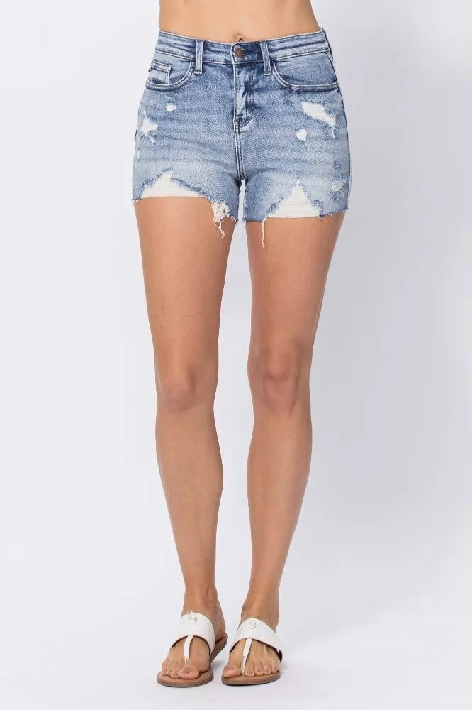 Judy Blue High Waist Destroyed Shorts (Curvy)