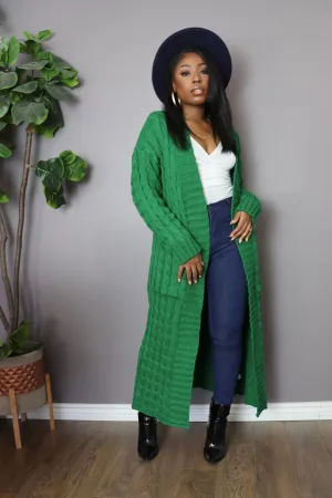 KEEP ME WARM Cardigan (Green)