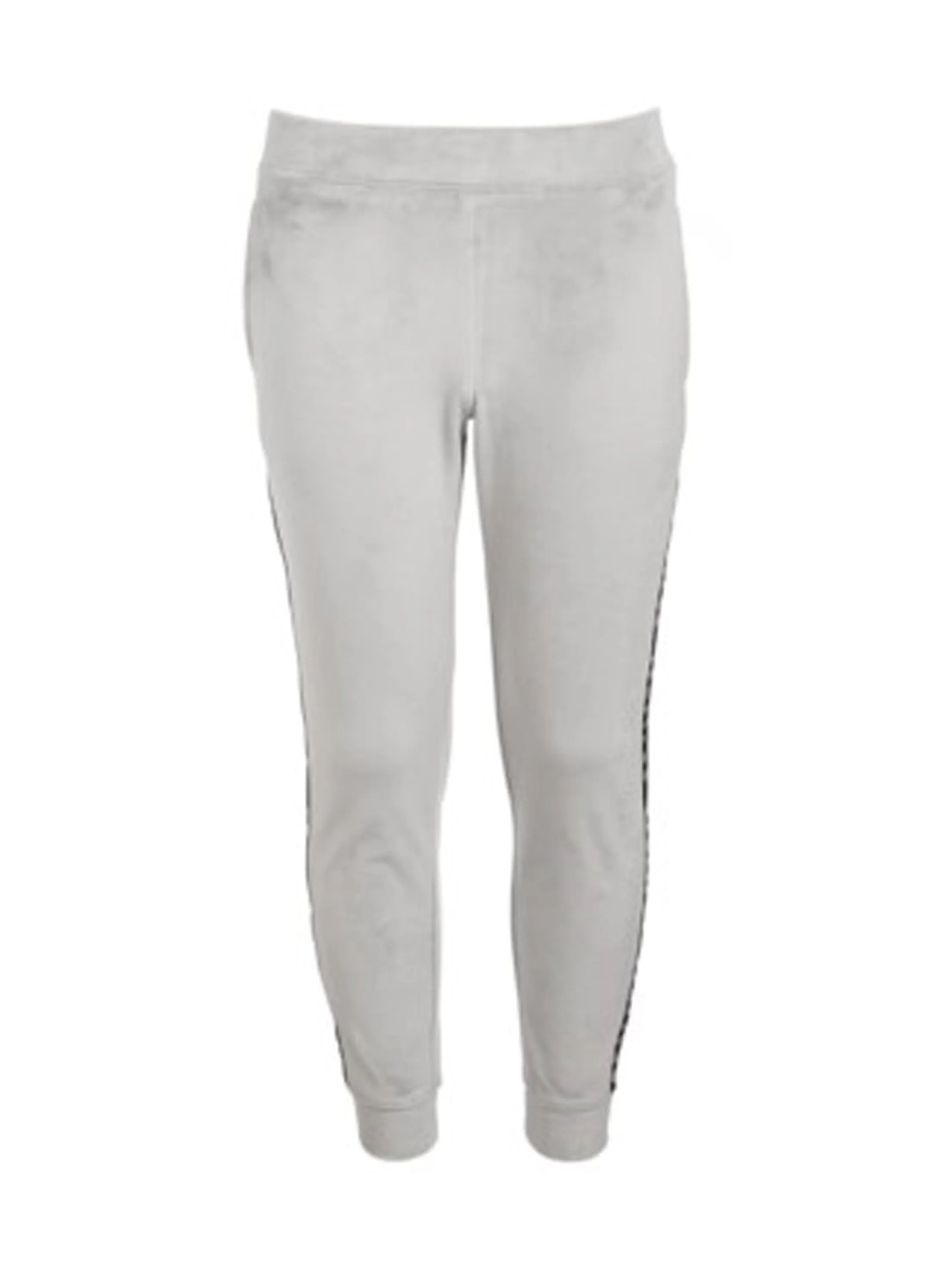 Kids Girl's Side Taped Velour Sweatpants,Light Grey