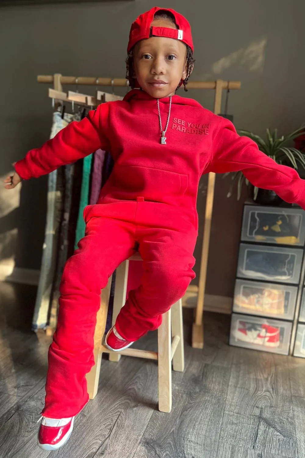 Kids Hoodie Stacked Fleece Bundle (Red)