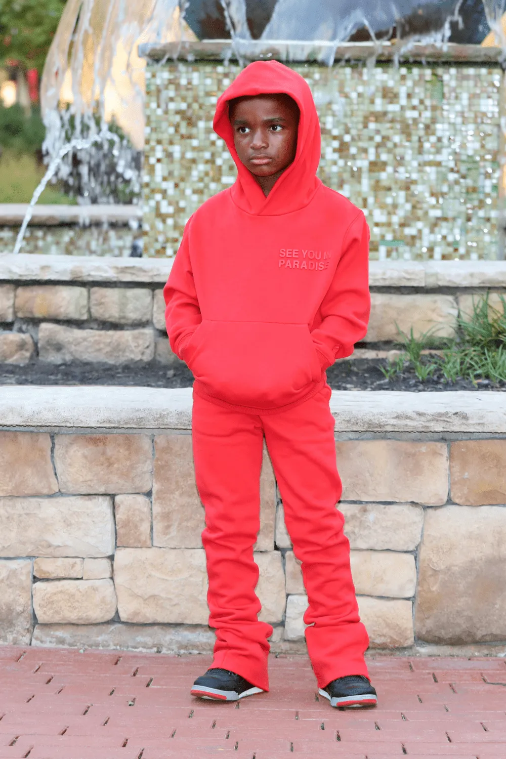 Kids Hoodie Stacked Fleece Bundle (Red)