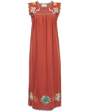 Kio Red Embroidered Andi Dress