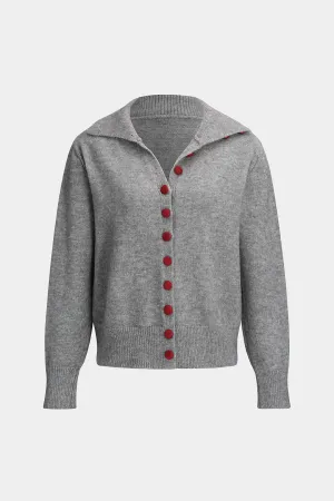 Knit Button Long Sleeve Cardigan