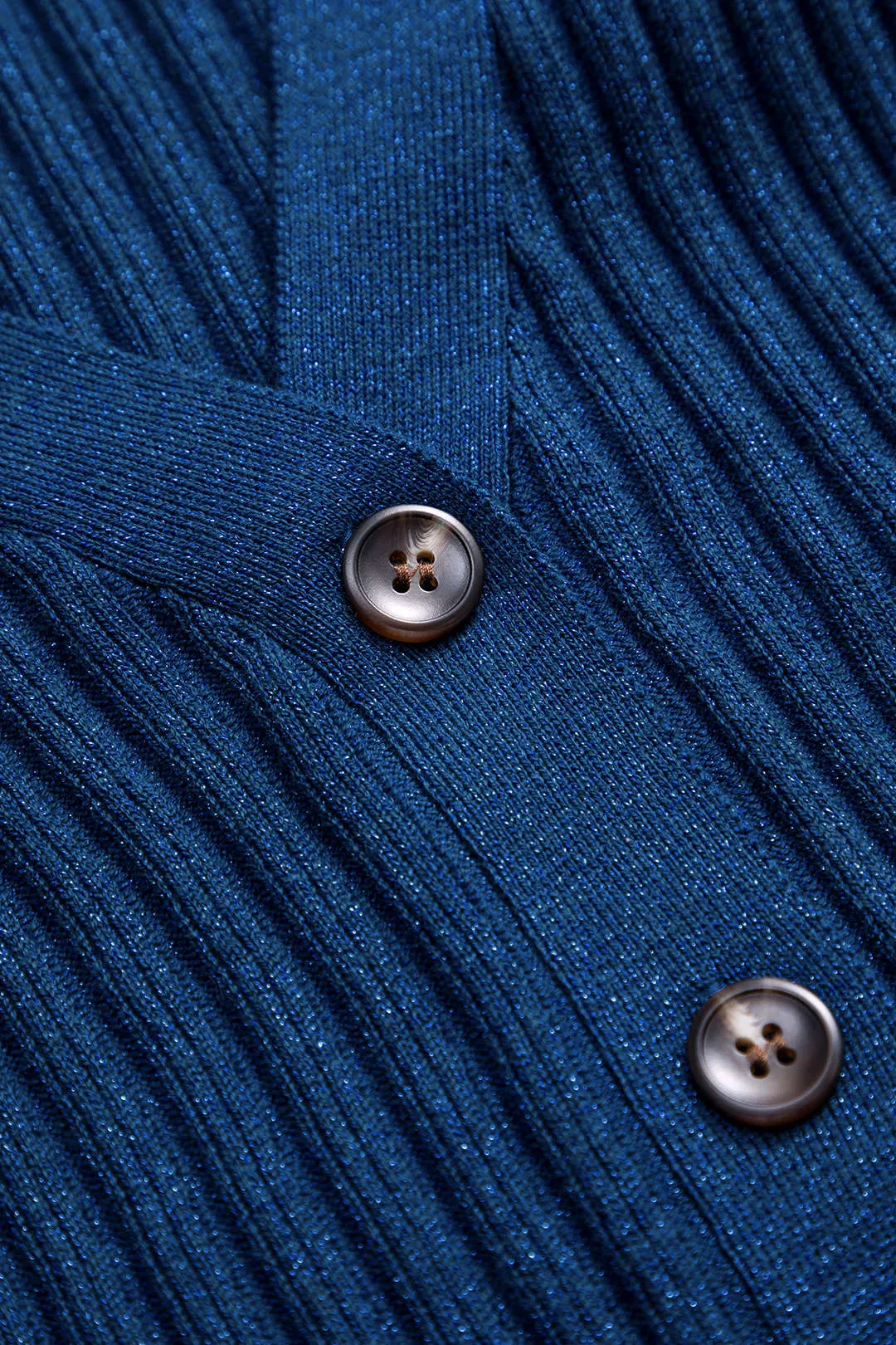 Knit Button V-Neck Long Sleeve Cardigan