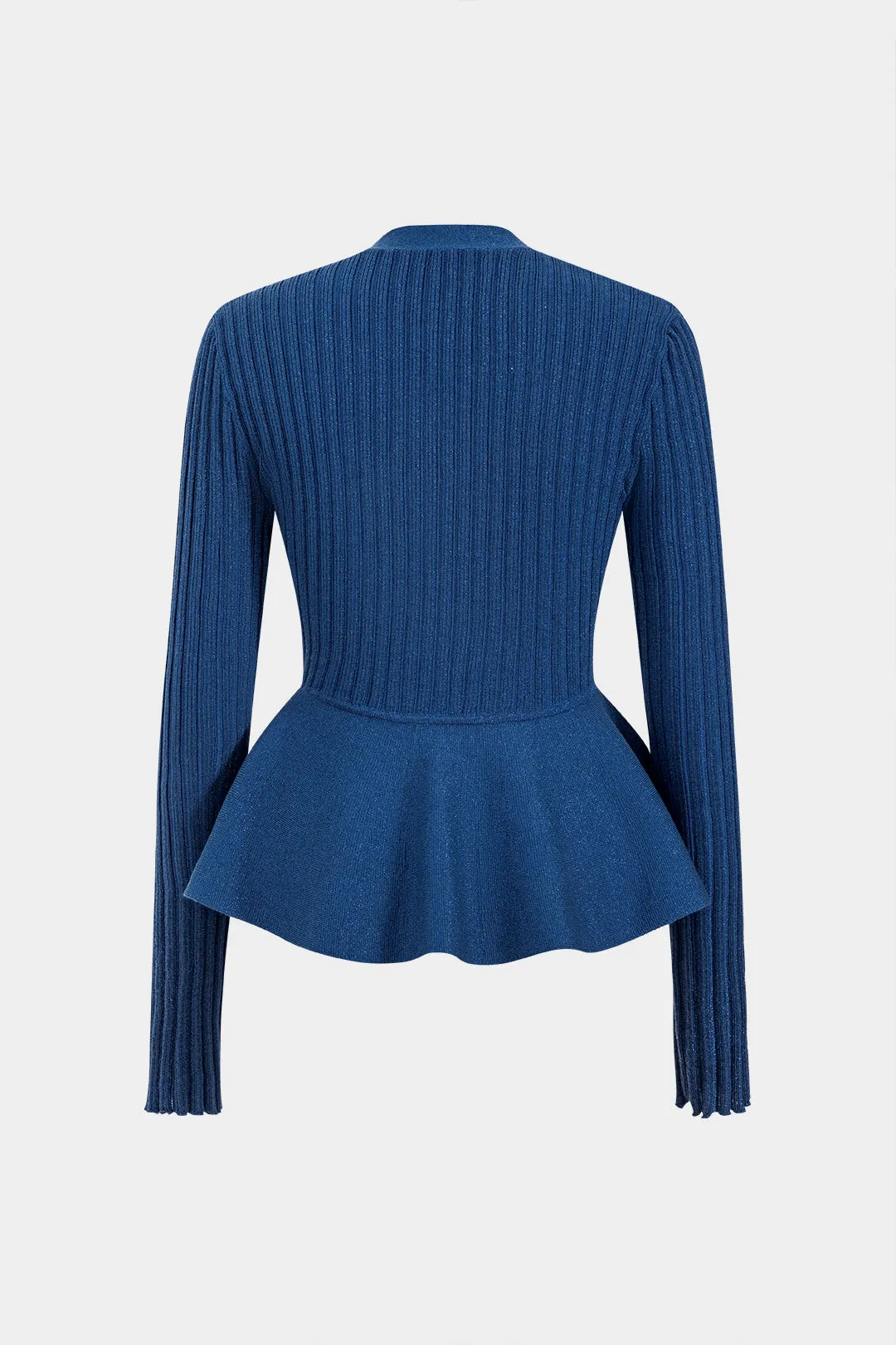 Knit Button V-Neck Long Sleeve Cardigan