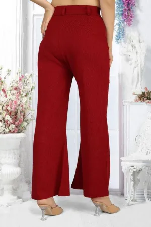 KV Fashion Regular Fit Women Maroon Trousers