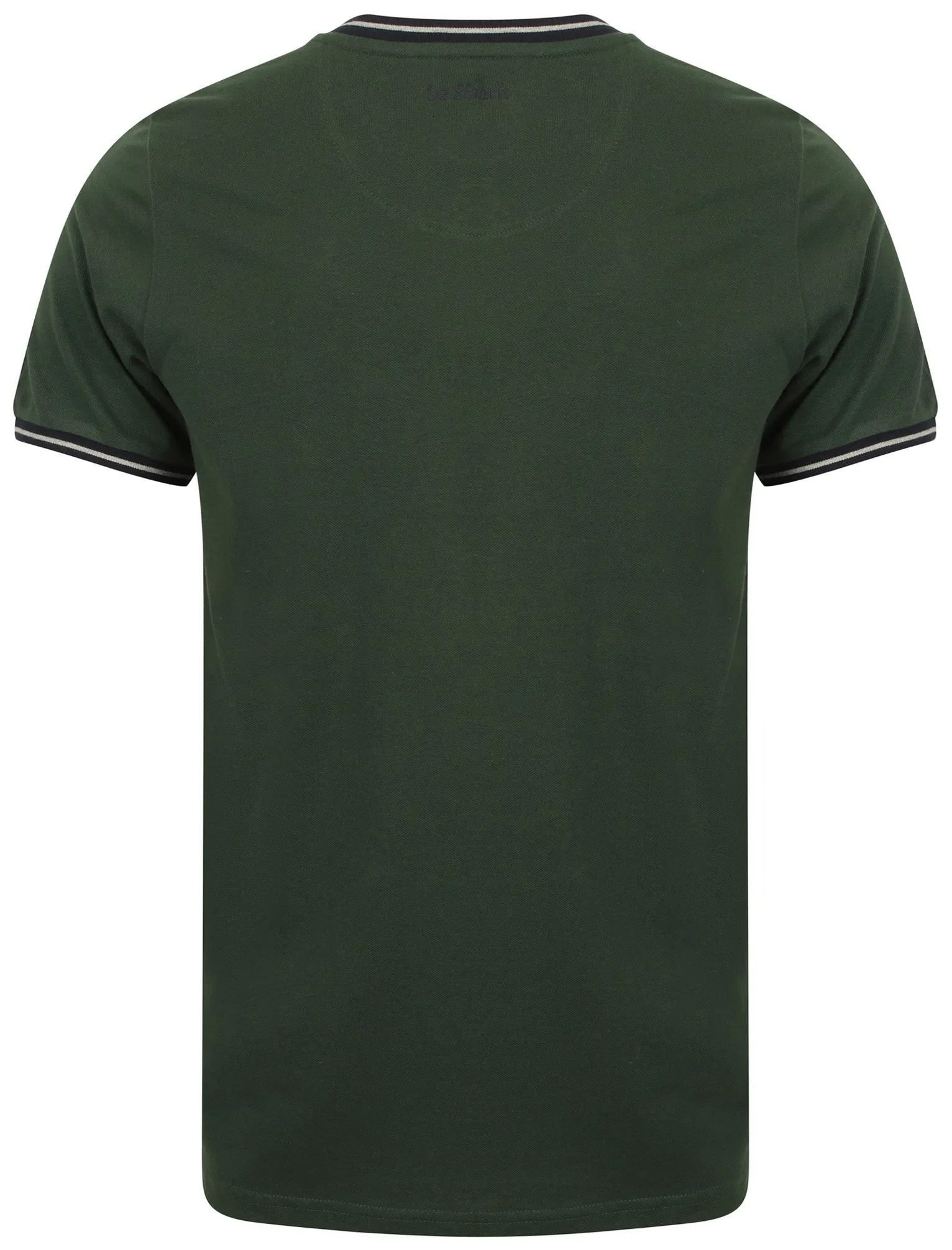 Maddams Colour Block V Neck Cotton T-Shirt In Green - Le Shark