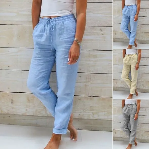 Monica | Elasticated trousers made of cotton and linen
