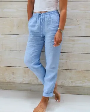 Monica | Elasticated trousers made of cotton and linen